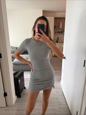 Women’s Grey Short Sleeve Bodycon Dress